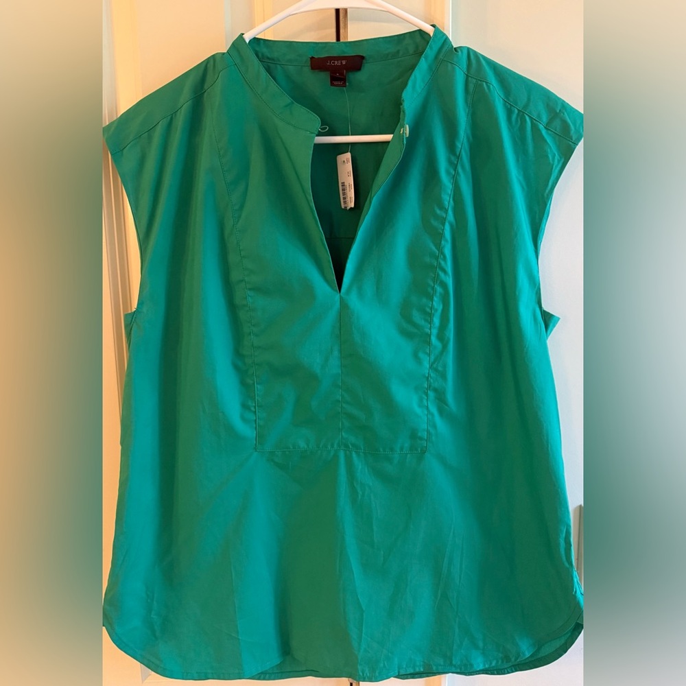 J. Crew Cotton Popover Top Masters Size S NWT 💚⛳️☘️